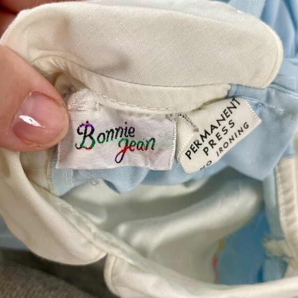 Vintage Blue and White Lace frilled Bonnie Jean Babydoll Children's Dress Sz: 4T - Picture 10 of 11